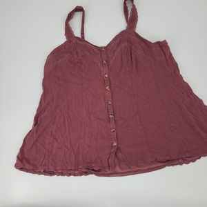 Torrid Lace & Button Tank Top